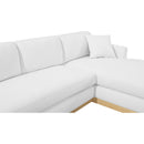 Meridian Johanna White Linen Textured Fabric 3 pc Sectional (3 Boxes) IMAGE 11