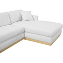 Meridian Johanna White Linen Textured Fabric 3 pc Sectional (3 Boxes) IMAGE 12
