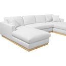 Meridian Johanna White Linen Textured Fabric 3 pc Sectional (3 Boxes) IMAGE 13