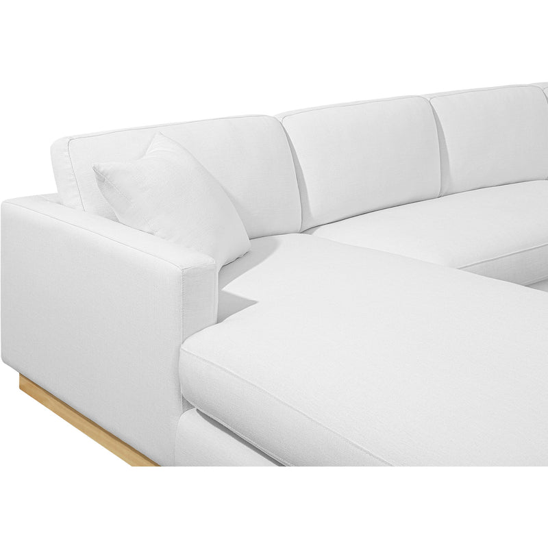 Meridian Johanna White Linen Textured Fabric 3 pc Sectional (3 Boxes) IMAGE 14