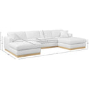 Meridian Johanna White Linen Textured Fabric 3 pc Sectional (3 Boxes) IMAGE 17