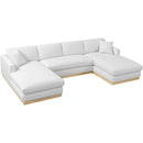 Meridian Johanna White Linen Textured Fabric 3 pc Sectional (3 Boxes) IMAGE 7