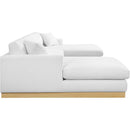 Meridian Johanna White Linen Textured Fabric 3 pc Sectional (3 Boxes) IMAGE 8