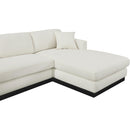 Meridian Johanna Cream Linen Textured Fabric 3 pc Sectional (3 Boxes) IMAGE 12
