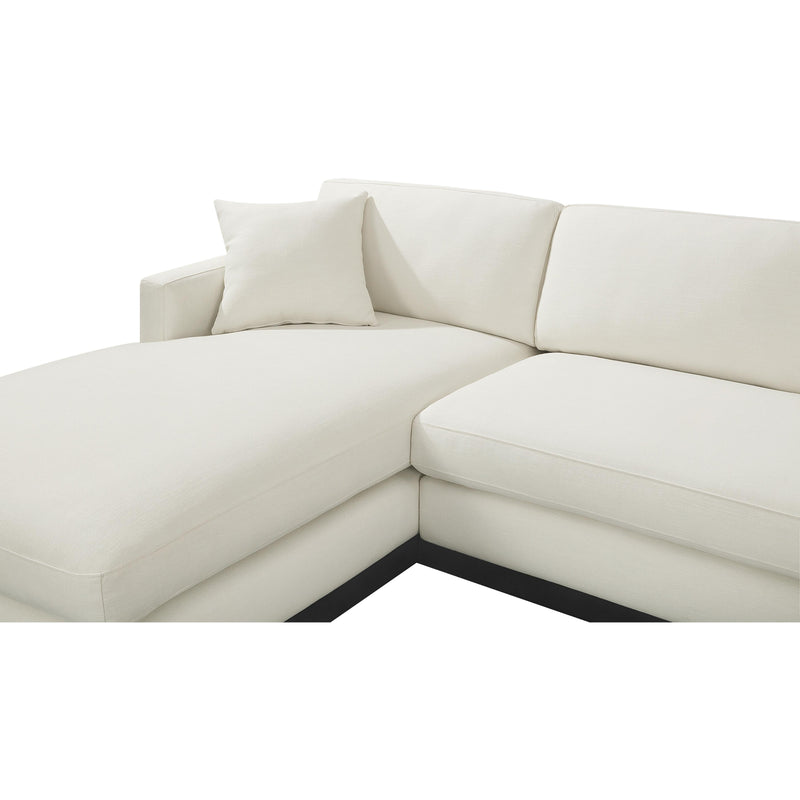 Meridian Johanna Cream Linen Textured Fabric 3 pc Sectional (3 Boxes) IMAGE 13