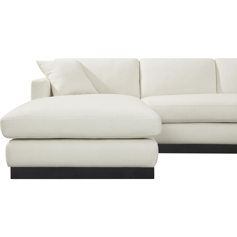 Meridian Johanna Cream Linen Textured Fabric 3 pc Sectional (3 Boxes) IMAGE 14