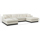 Meridian Johanna Cream Linen Textured Fabric 3 pc Sectional (3 Boxes) IMAGE 17