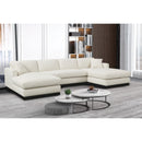 Meridian Johanna Cream Linen Textured Fabric 3 pc Sectional (3 Boxes) IMAGE 2