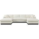 Meridian Johanna Cream Linen Textured Fabric 3 pc Sectional (3 Boxes) IMAGE 5