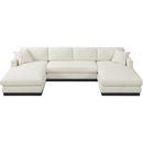 Meridian Johanna Cream Linen Textured Fabric 3 pc Sectional (3 Boxes) IMAGE 6