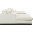 Meridian Johanna Cream Linen Textured Fabric 3 pc Sectional (3 Boxes) IMAGE 7