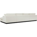 Meridian Johanna Cream Linen Textured Fabric 3 pc Sectional (3 Boxes) IMAGE 8