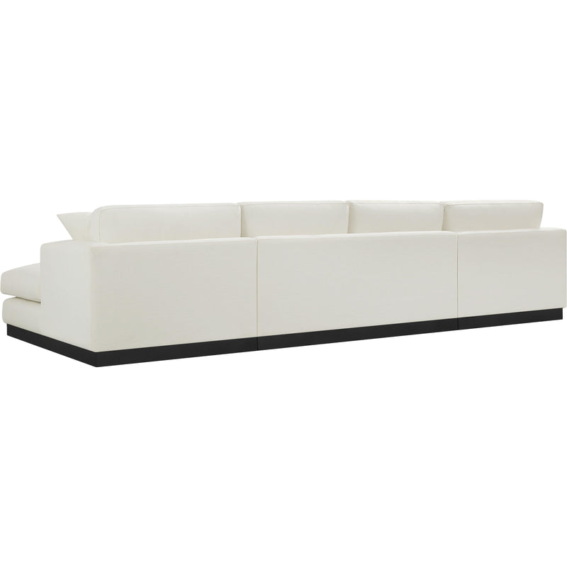 Meridian Johanna Cream Linen Textured Fabric 3 pc Sectional (3 Boxes) IMAGE 8