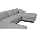 Meridian Johanna Grey Linen Textured Fabric 3 pc Sectional (3 Boxes) IMAGE 10