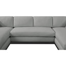 Meridian Johanna Grey Linen Textured Fabric 3 pc Sectional (3 Boxes) IMAGE 11