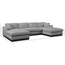 Meridian Johanna Grey Linen Textured Fabric 3 pc Sectional (3 Boxes) IMAGE 17