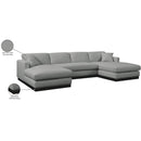 Meridian Johanna Grey Linen Textured Fabric 3 pc Sectional (3 Boxes) IMAGE 18