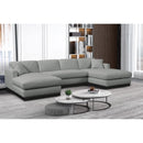 Meridian Johanna Grey Linen Textured Fabric 3 pc Sectional (3 Boxes) IMAGE 2