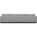 Meridian Johanna Grey Linen Textured Fabric 3 pc Sectional (3 Boxes) IMAGE 4