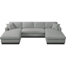 Meridian Johanna Grey Linen Textured Fabric 3 pc Sectional (3 Boxes) IMAGE 6