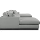 Meridian Johanna Grey Linen Textured Fabric 3 pc Sectional (3 Boxes) IMAGE 7