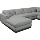 Meridian Johanna Grey Linen Textured Fabric 3 pc Sectional (3 Boxes) IMAGE 9