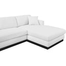 Meridian Johanna White Linen Textured Fabric 3 pc Sectional (3 Boxes) IMAGE 12
