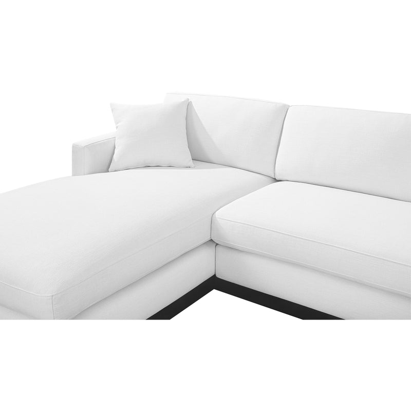Meridian Johanna White Linen Textured Fabric 3 pc Sectional (3 Boxes) IMAGE 13
