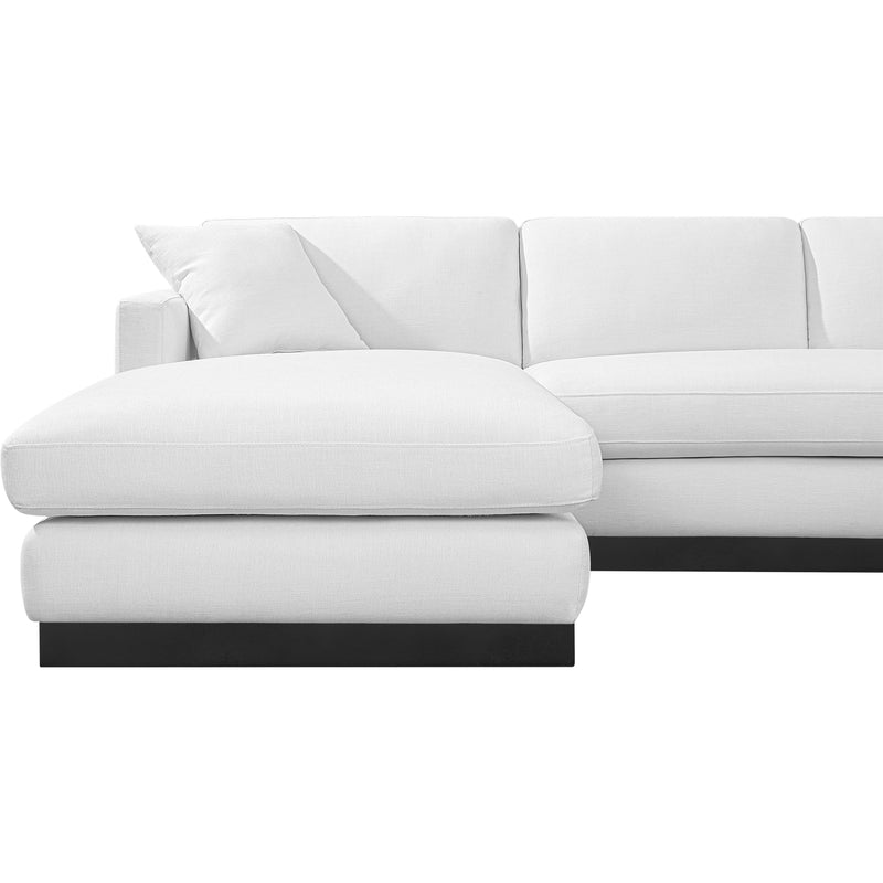 Meridian Johanna White Linen Textured Fabric 3 pc Sectional (3 Boxes) IMAGE 14
