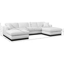Meridian Johanna White Linen Textured Fabric 3 pc Sectional (3 Boxes) IMAGE 17