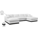 Meridian Johanna White Linen Textured Fabric 3 pc Sectional (3 Boxes) IMAGE 18