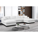 Meridian Johanna White Linen Textured Fabric 3 pc Sectional (3 Boxes) IMAGE 2