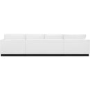 Meridian Johanna White Linen Textured Fabric 3 pc Sectional (3 Boxes) IMAGE 4