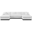 Meridian Johanna White Linen Textured Fabric 3 pc Sectional (3 Boxes) IMAGE 5