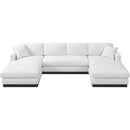 Meridian Johanna White Linen Textured Fabric 3 pc Sectional (3 Boxes) IMAGE 6