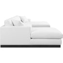 Meridian Johanna White Linen Textured Fabric 3 pc Sectional (3 Boxes) IMAGE 7