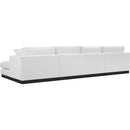 Meridian Johanna White Linen Textured Fabric 3 pc Sectional (3 Boxes) IMAGE 8