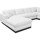 Meridian Johanna White Linen Textured Fabric 3 pc Sectional (3 Boxes) IMAGE 9