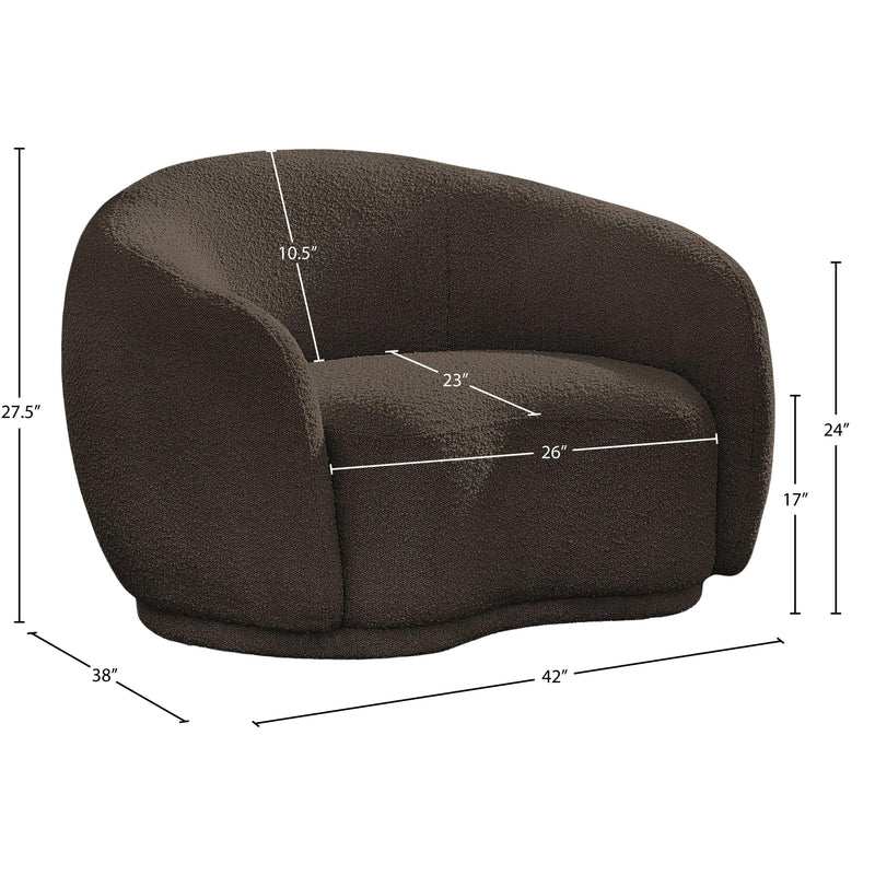 Meridian Hyde Brown Boucle Fabric Chair IMAGE 13