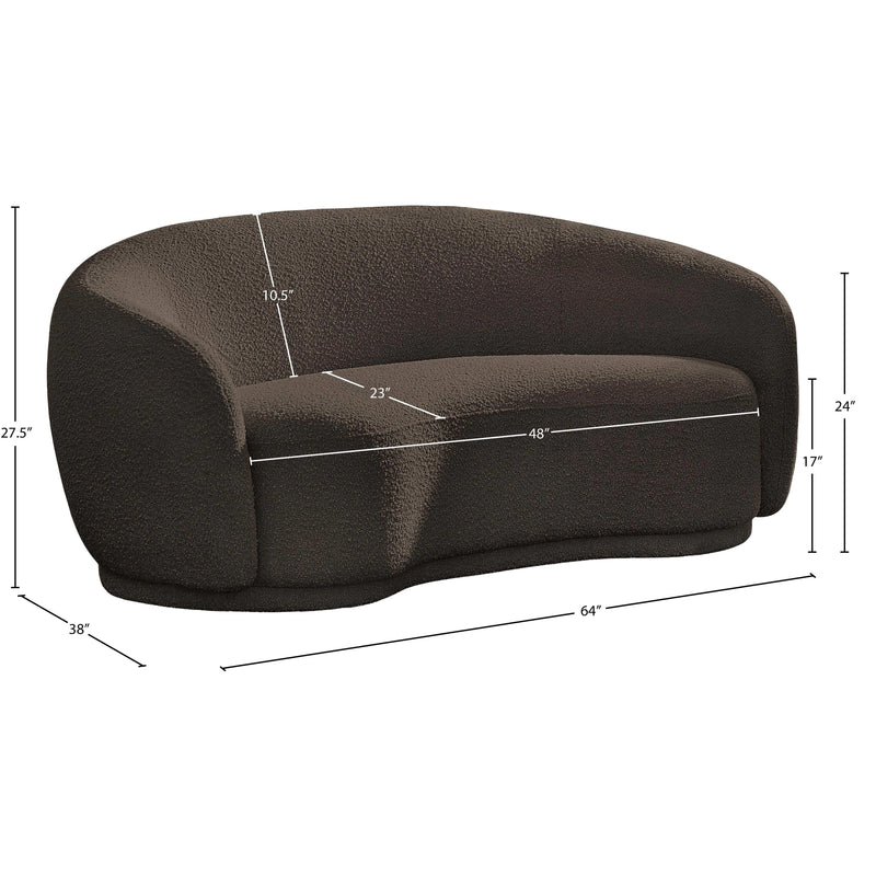 Meridian Hyde Brown Boucle Fabric Loveseat IMAGE 14