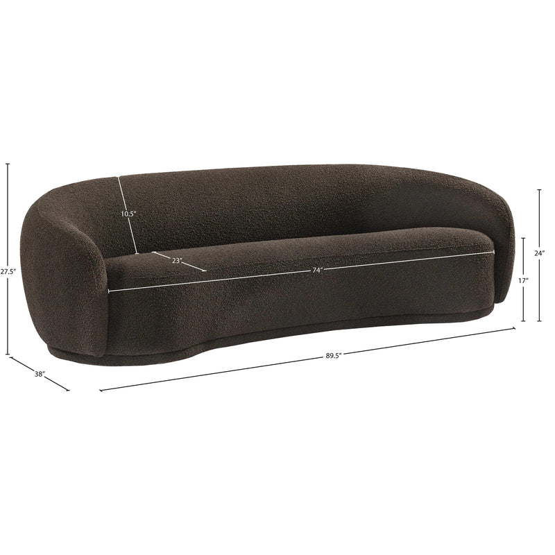 Meridian Hyde Brown Boucle Fabric Sofa IMAGE 13