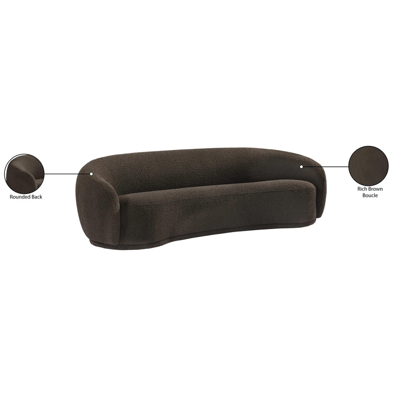 Meridian Hyde Brown Boucle Fabric Sofa IMAGE 14