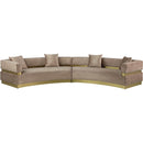 Meridian Belsa Beige Velvet 2 pc Sectional IMAGE 3