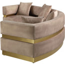 Meridian Belsa Beige Velvet 2 pc Sectional IMAGE 4