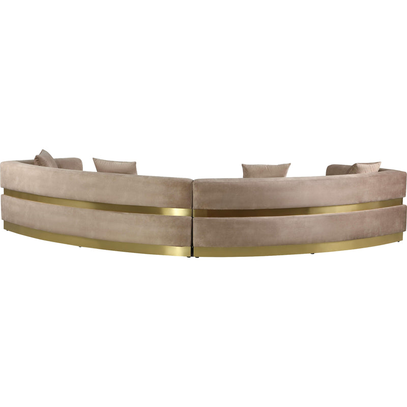 Meridian Belsa Beige Velvet 2 pc Sectional IMAGE 6