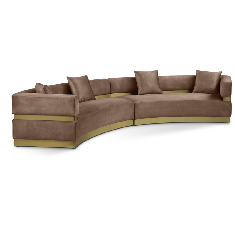 Meridian Belsa Brown Velvet 2 pc Sectional IMAGE 1