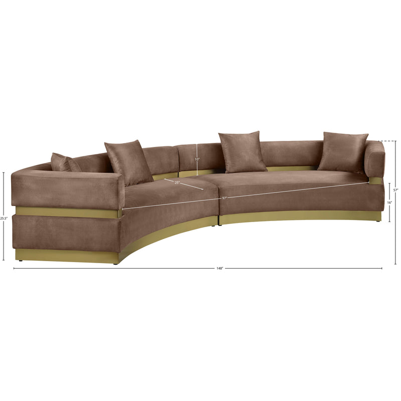Meridian Belsa Brown Velvet 2 pc Sectional IMAGE 9