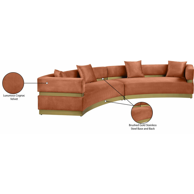 Meridian Belsa Cognac Velvet 2 pc Sectional IMAGE 10