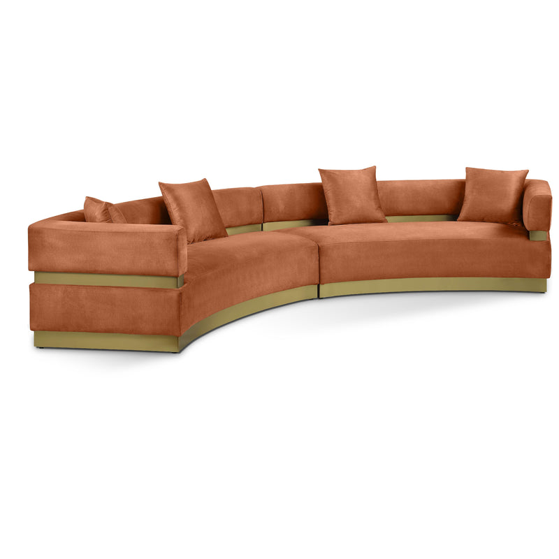 Meridian Belsa Cognac Velvet 2 pc Sectional IMAGE 1