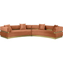 Meridian Belsa Cognac Velvet 2 pc Sectional IMAGE 3